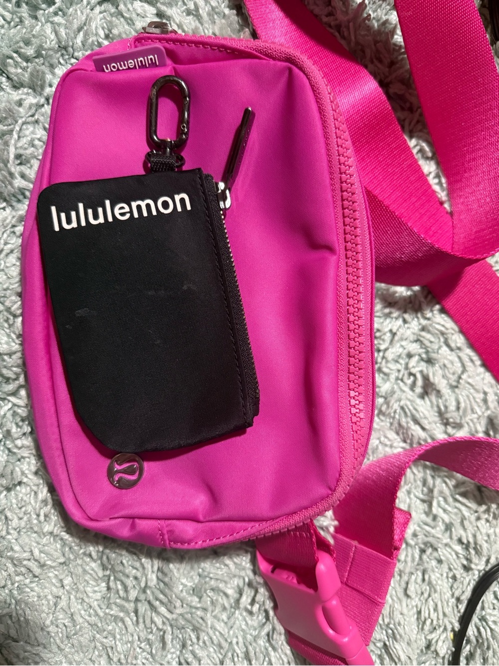 Lululemon deal pink crossbody bag and black wallet